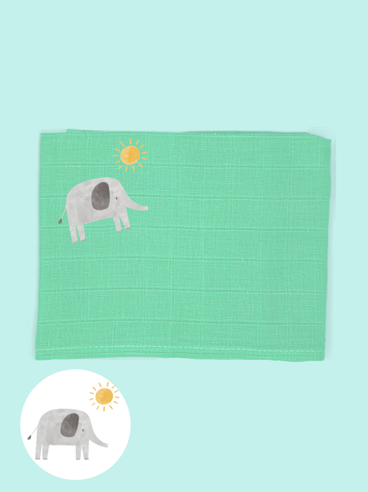 Elephant 'Safari Dreams' Muslin - multiple colours available