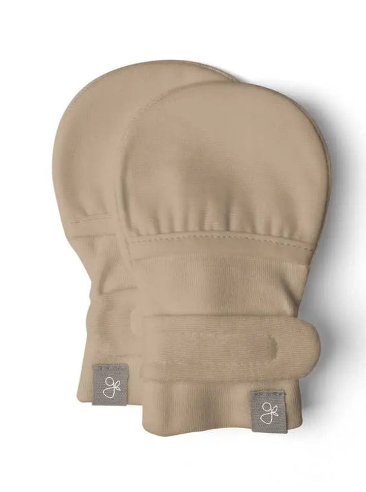Goumi Stay-On Scratch Mittens, Sandstone Scratch Mitts Goumikids