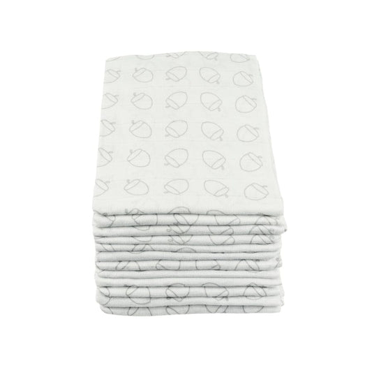 Grey Acorn Cotton Muslin - 70cm x 70cm (One Muslin) Muslin Muslinz