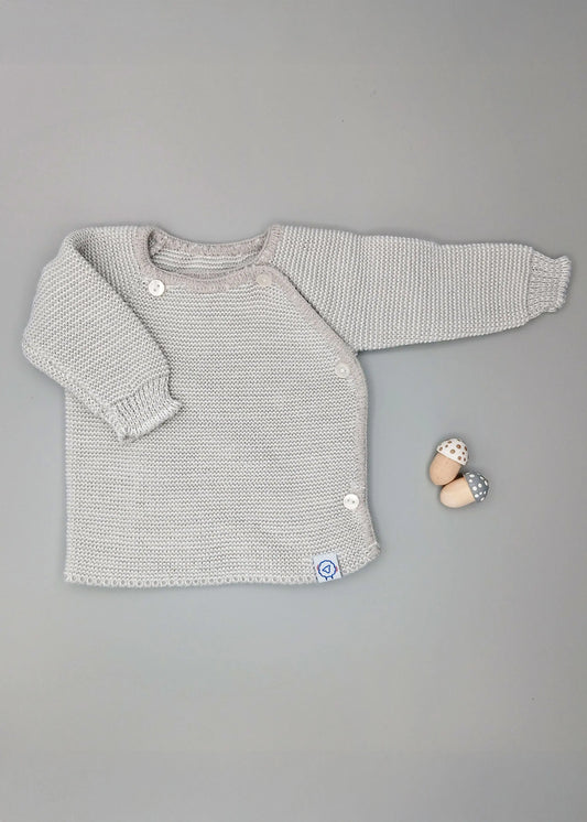 Knitted Light Grey Cardigan Cardigan / Jacket La Manufacture de Layette