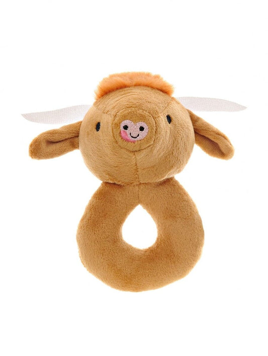Highland Cow Plush Baby Rattle Rattle Ziggle Baby