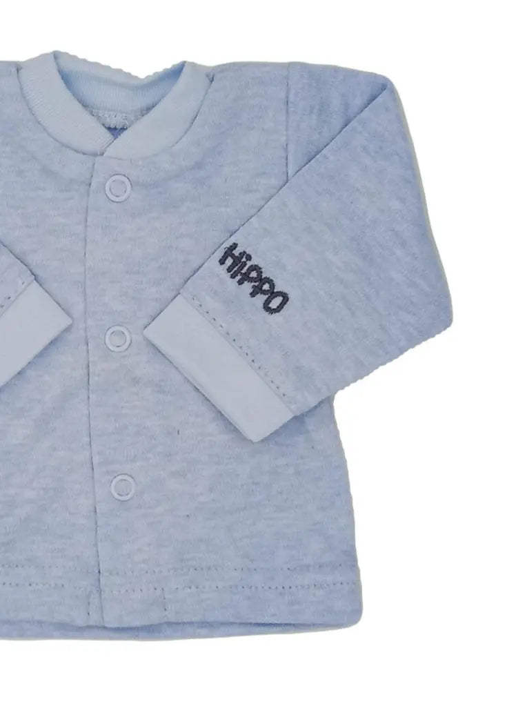 Early Baby Long Sleeved Top, Blue Hippo EEVI
