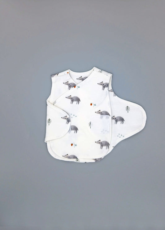 NICU Vest 2 Pack, Organic Cotton, Brave Badger & Clever Fox Bodysuit / Vest Little Dreamer