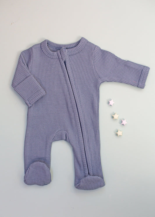 Premature Baby Blue Textured Sleepsuit Sleepsuit / Babygrow Little Dreamer