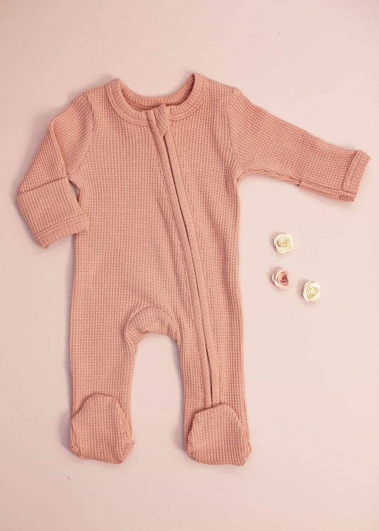 Premature Baby Dusky Pink Textured Sleepsuit Sleepsuit / Babygrow Little Dreamer