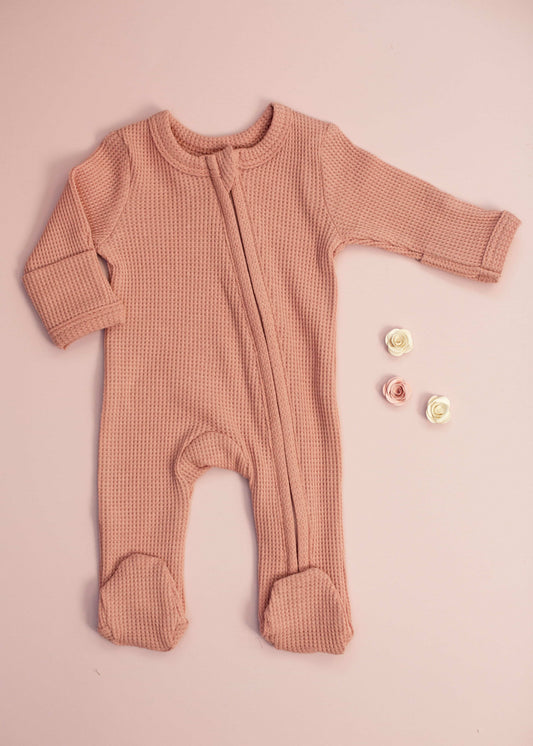 Premature Baby Sleepsuit With 2 Zips & Mitts - Dusky Pink Sleepsuit / Babygrow Little Dreamer