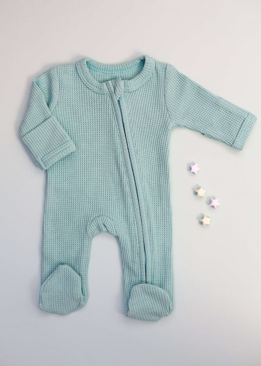 Premature Baby Mint Green Textured Sleepsuit Sleepsuit / Babygrow Little Dreamer