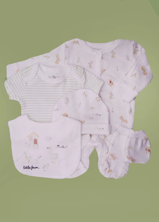 'Little Farm' 5 Piece Layette Gift Set Set Rock a Bye Baby