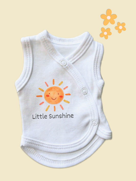 Little Sunshine, Incubator Vest, Cream, 100% Cotton Bodysuit / Vest Tiny & Small