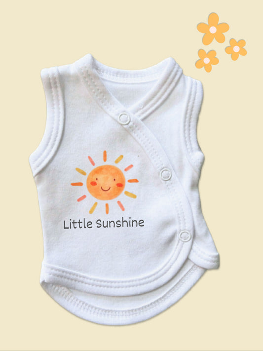 Little Sunshine, Incubator Vest, Cream, 100% Cotton Bodysuit / Vest Tiny & Small