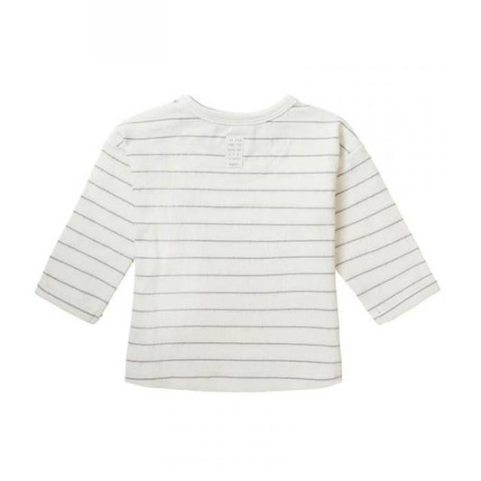 Long Sleeve Stripe Top, Whisper White - Organic Cotton Top / T-shirt Noppies