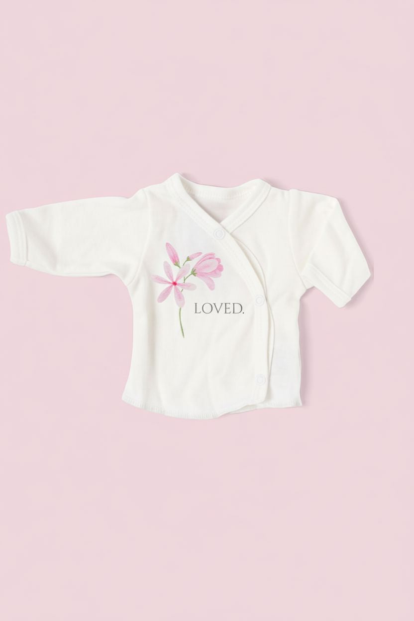 100% Cotton Premature Baby Wrap Top & Trouser Set - Pink Geranium Top & Trousers Tiny & Small