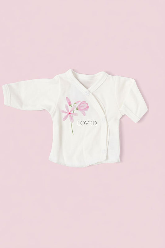 100% Cotton Premature Baby Wrap Top & Trouser Set - Pink Geranium Top & Trousers Tiny & Small