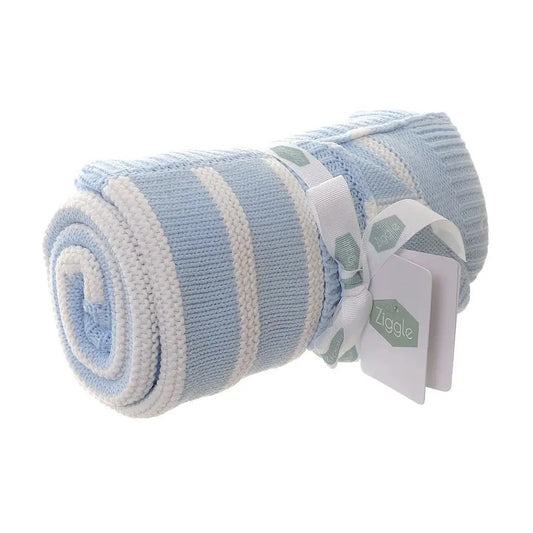 Ziggle Baby - Blue and White Stripes Blanket Blanket Ziggle Baby