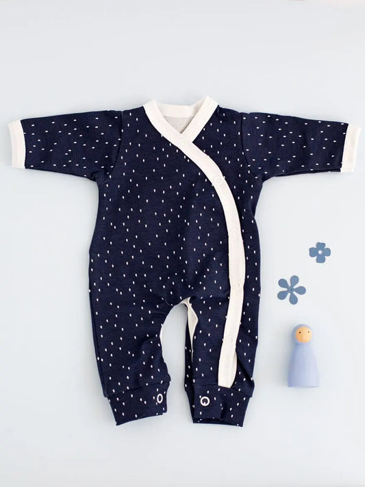 Sleepsuit for Premature & Tiny Babies, Midnight Snow Sleepsuit / Babygrow Tiny & Small