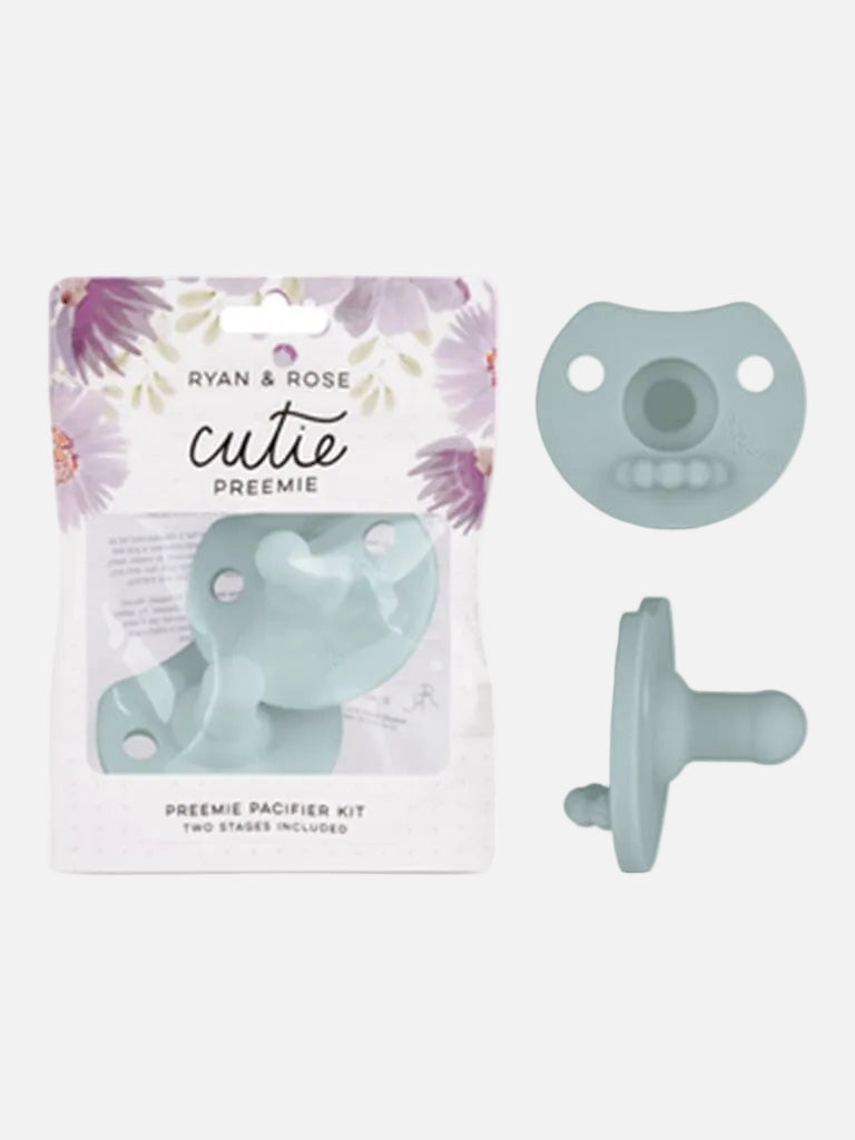 Ryan Rose Cutie Preemie Pacifier Kit (Mist Blue) Pack