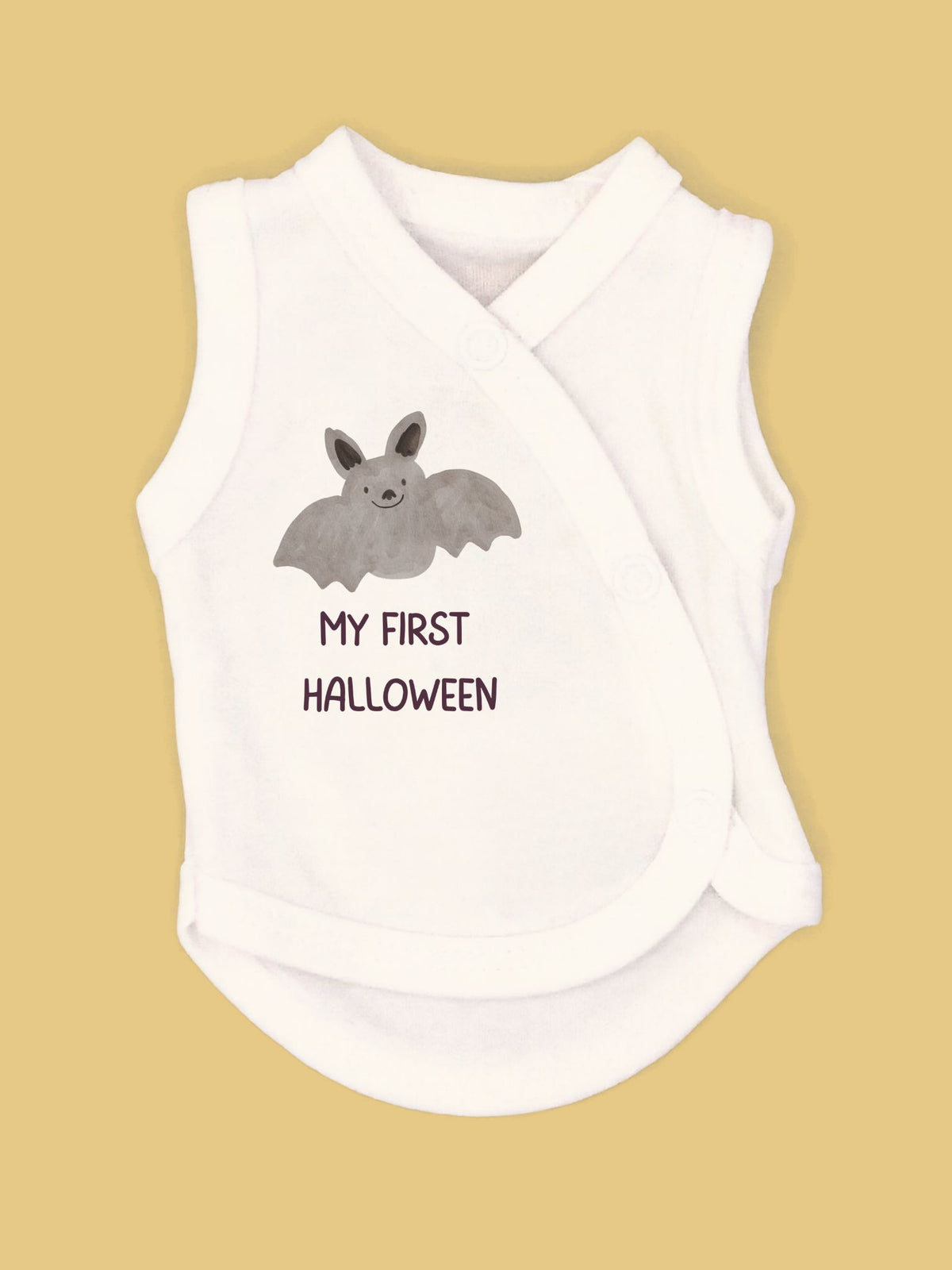 My First Halloween - Bat Incubator Vest, White, 100% Cotton