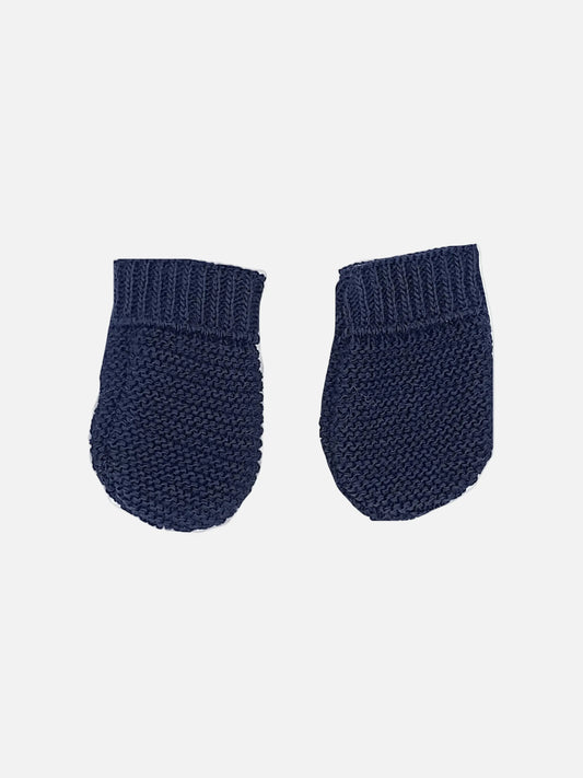 Navy Knitted Gloves/Mittens Mittens La Manufacture de Layette