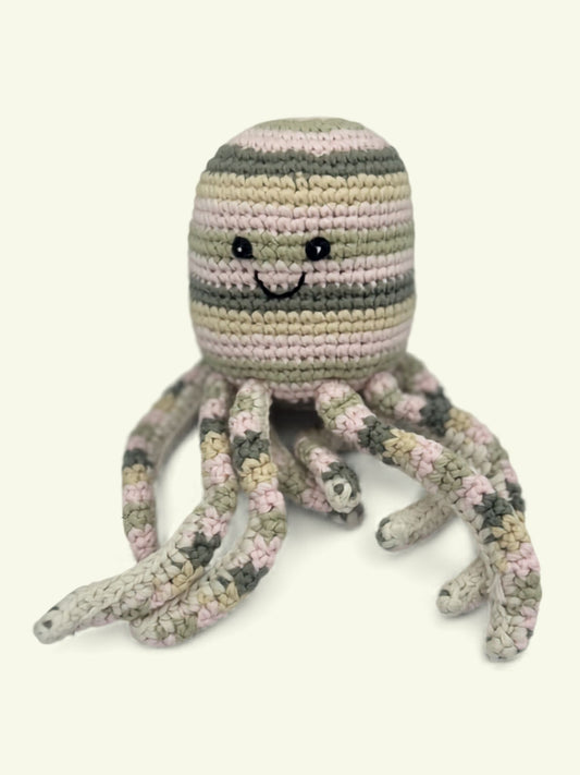 Patstel Octopus Baby Rattle Fair Trade Crochet Organic Cotton Toy Best Years