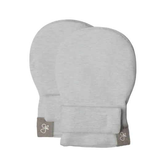 Stay-On Scratch Mittens - Storm Grey Scratch Mitts Goumikids 3-6lb
