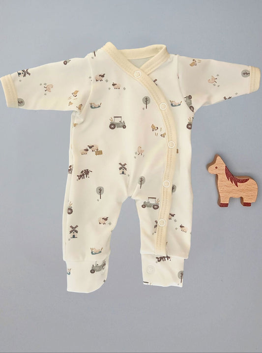 Prem Baby Sleepsuit, Farmtime Tiny & Small