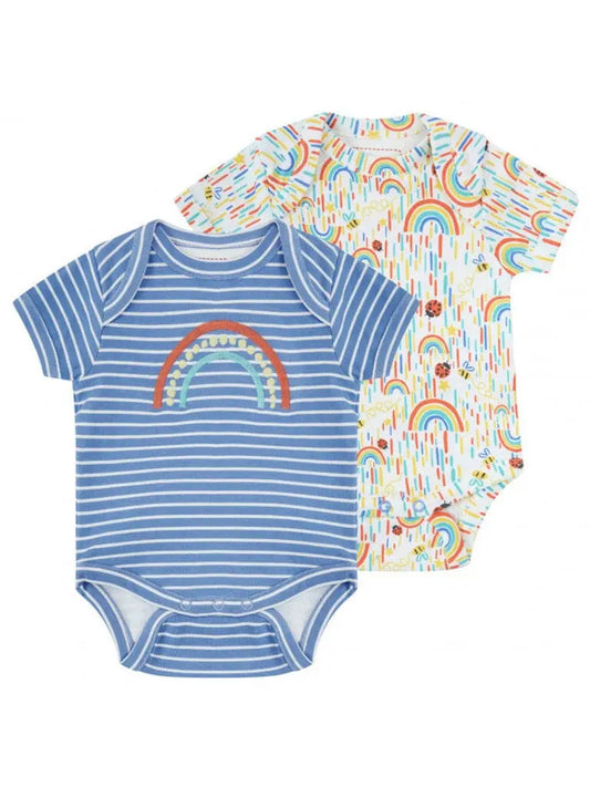 Piccalilly Short Sleeve Baby Bodysuits (Pack Of 2) - Sun Shower Bodysuit / Vest Piccalilly