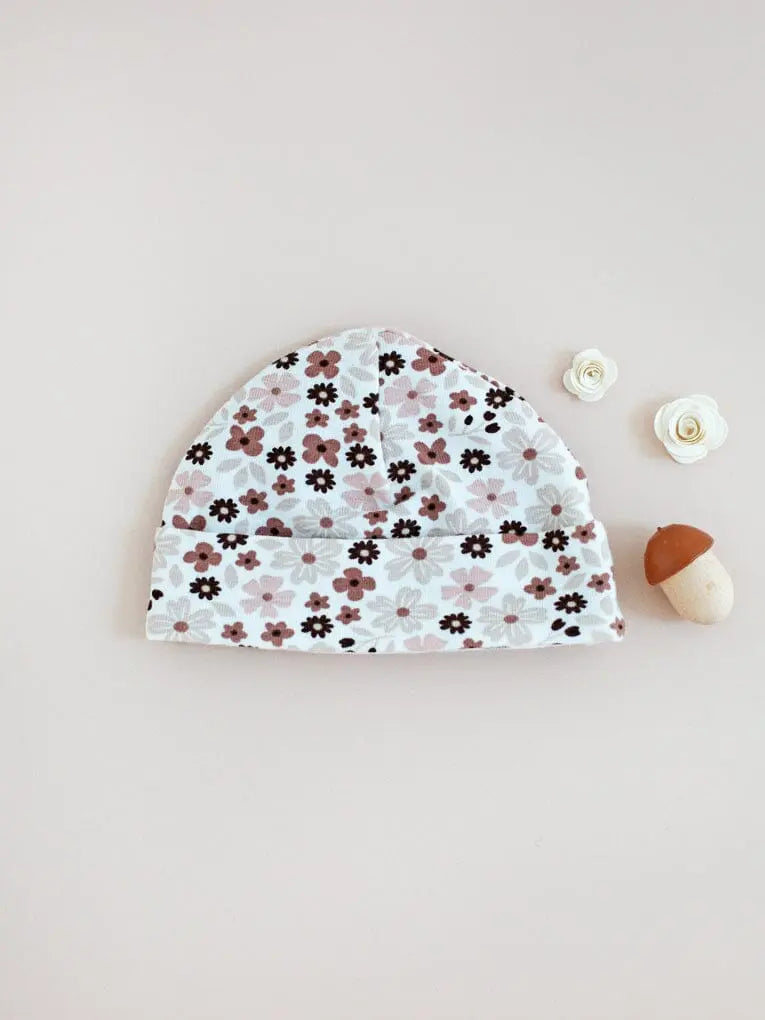 Preemie Round Hat, Ditsy Floral Hat Tiny & Small