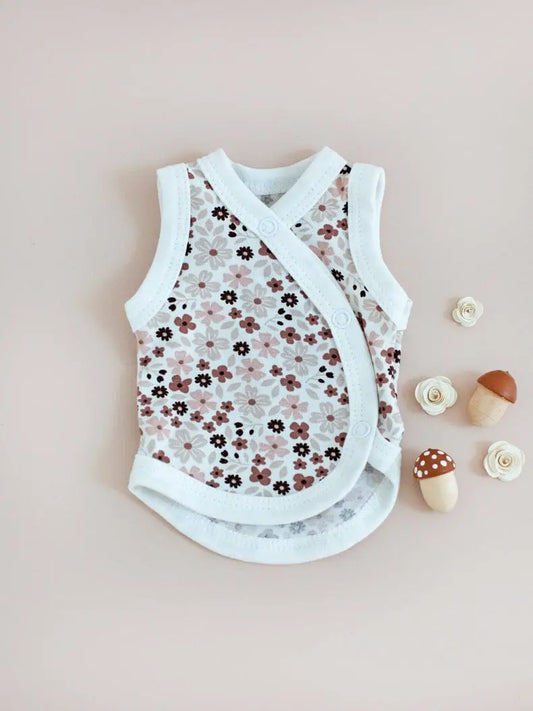 Premature Baby Girl Vest, Ditsy Floral Bodysuit / Vest Tiny & Small