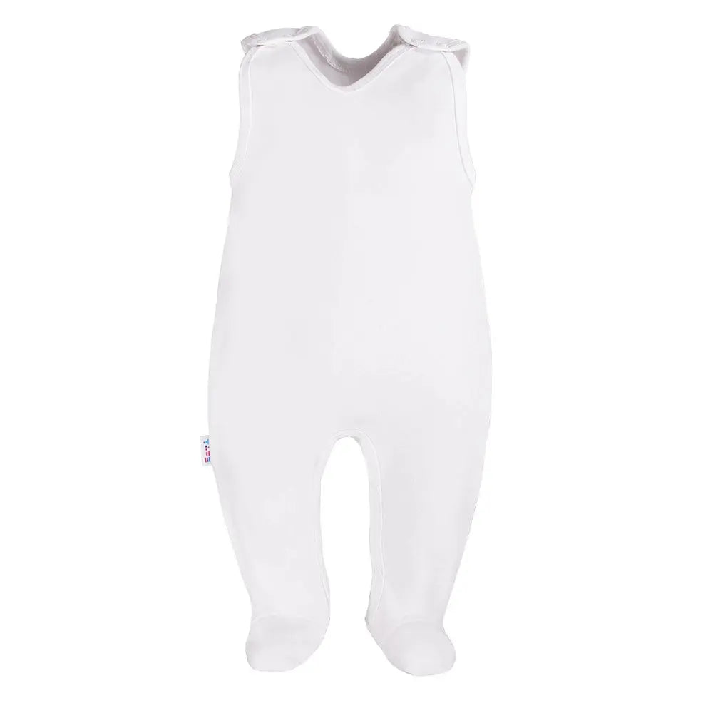 Early Baby Footed Dungarees - White Dungaree EEVI