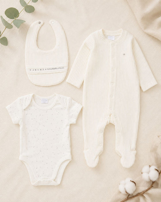 Ribbed Velour Nursery Layette Set Set Rock a Bye Baby