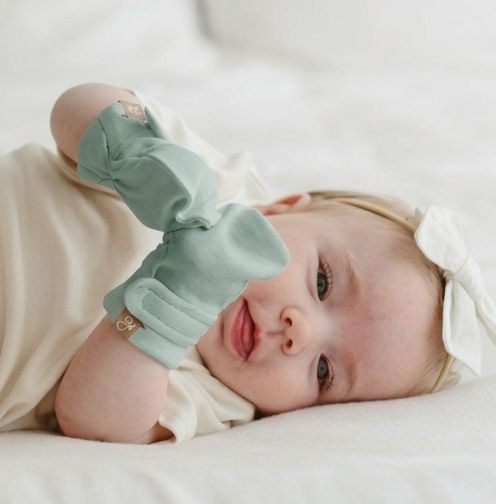 Stay-On Scratch Mittens - Sea Glass Scratch Mitts Goumikids