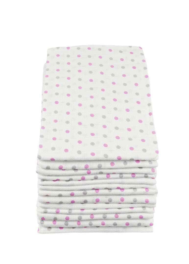 100% Pure Cotton Muslin - 70cm x 70cm - Spots (One Muslin) Muslin Muslinz