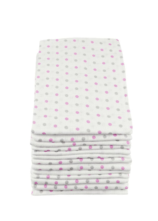 100% Pure Cotton Muslin - 70cm x 70cm - Spots (One Muslin) Muslin Muslinz