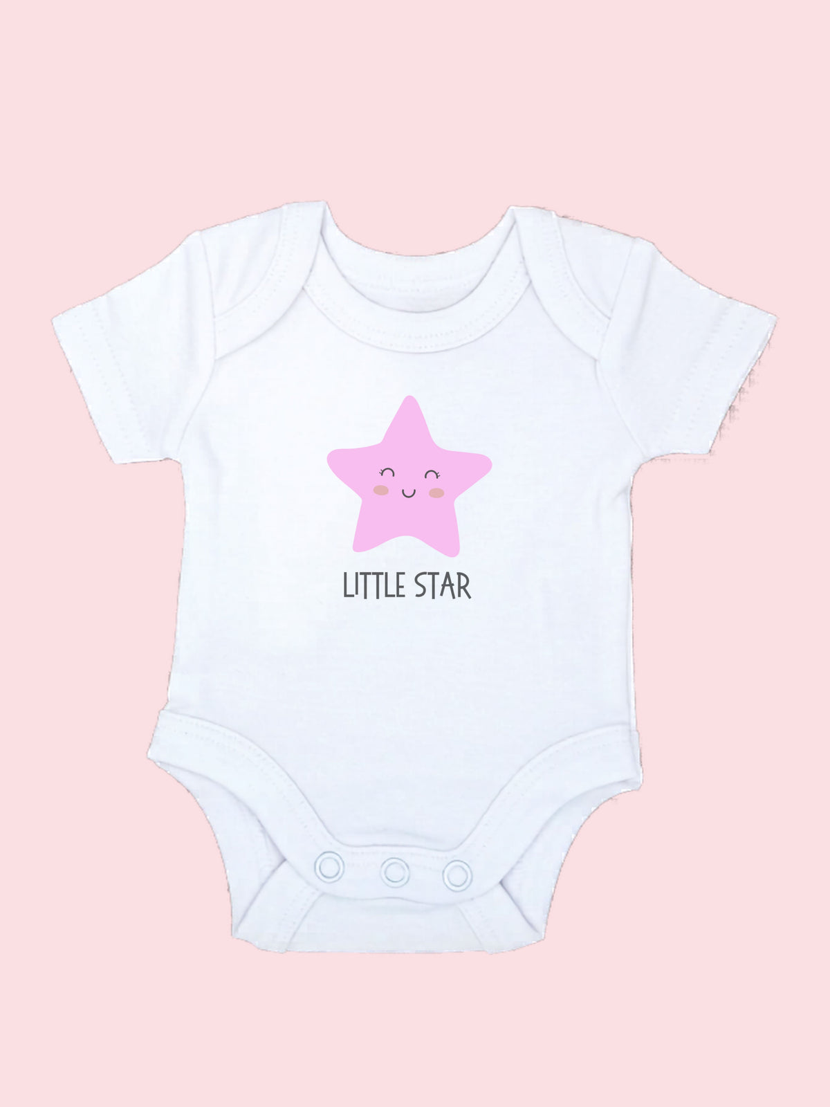 Bright Pink Zipped Sleepsuit, 'Little Star' Motif Bodysuit, Pink Star Hat and Socks Set. Set Little Dreamer