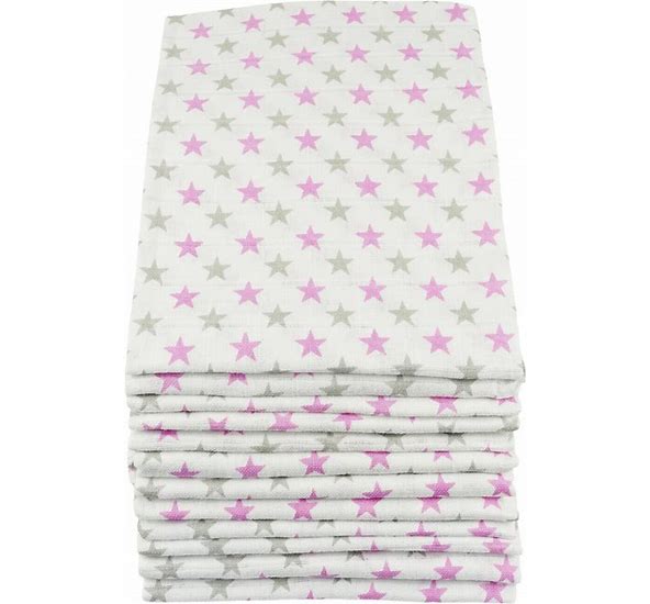 100% Pure Cotton Muslin - 70cm x 70cm - Stars (One Muslin) Muslin Muslinz