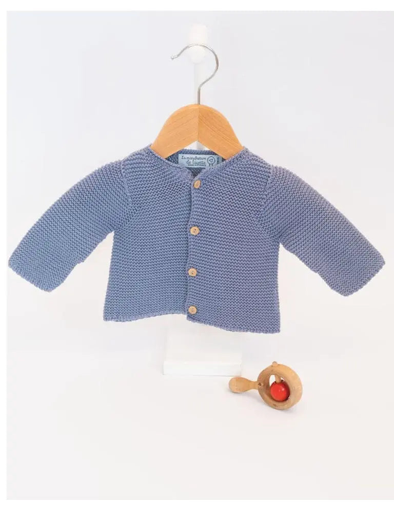 Knitted Twilight Blue Cardigan Cardigan / Jacket La Manufacture de Layette