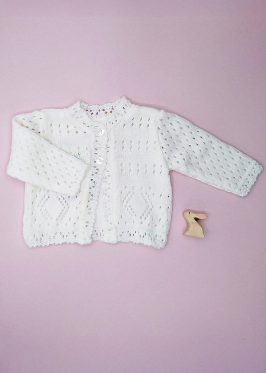 White Pointelle Cardigan Cardigan / Jacket Early Arrival