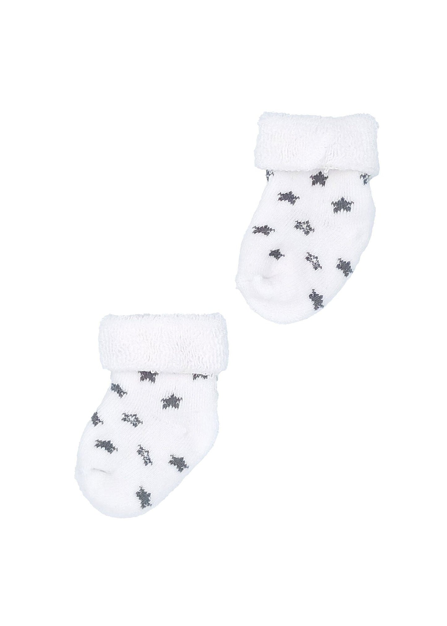 White With Grey Stars Stay-on Towelling Premature Baby Socks Socks Little Mouse Baby Clothing & Gifts
