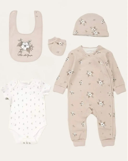 Organic 5 Piece Layette Set "Wild Flowers" Set HomeGrown Baby