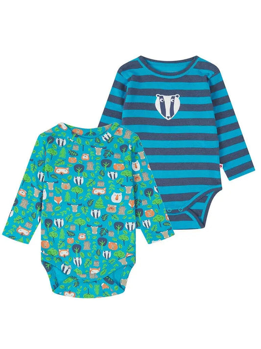 Piccalilly Short Sleeve Baby Bodysuits (Pack Of 2) - Tree Tops Bodysuit / Vest Piccalilly