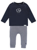 Navy Elephant Top and Striped Trouser Set - Organic Cotton - Top / T-shirt - Noppies