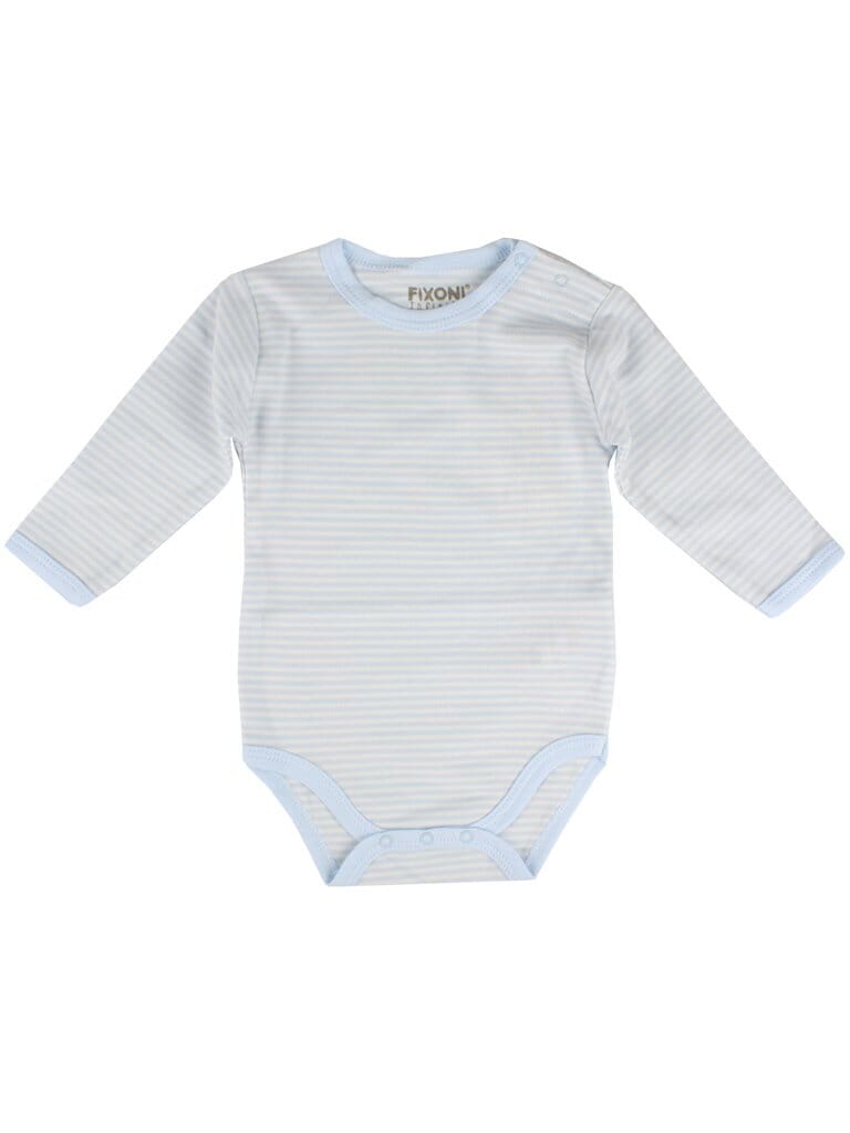 Organic Cotton Tiny Baby Light Blue Stripe Long Sleeve Vest (5-8lb)