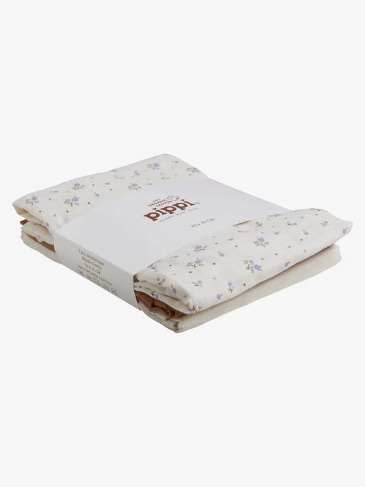 3 Pack, Organic Cotton Muslins, Lavender Aura, 70 x 70 cm Muslin Pippi