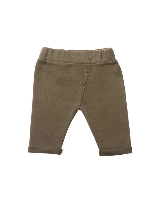 5-Piece Rib Knit Set With Olive Trousers Outift Liliput