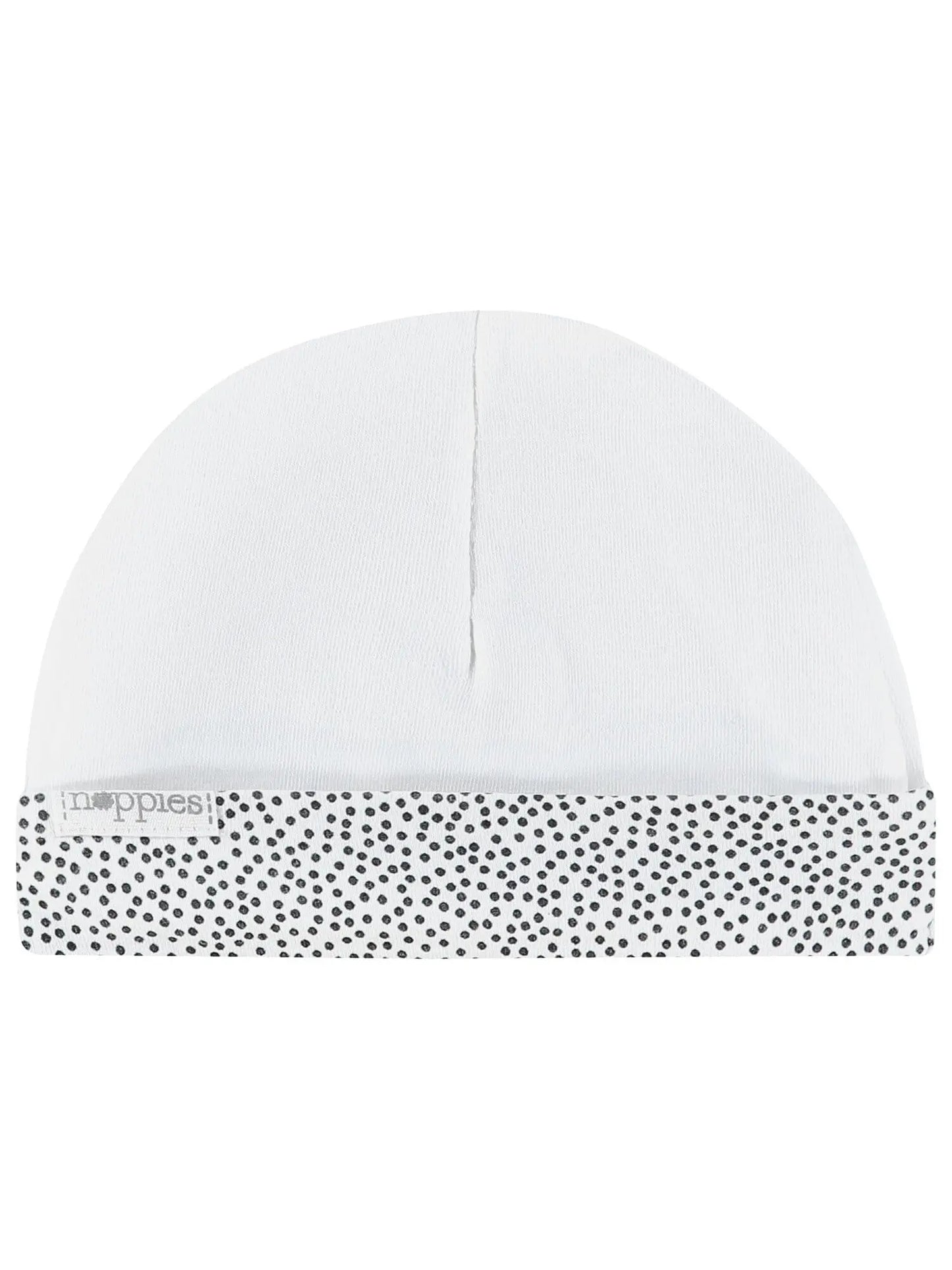 White Polka Dot Hat - Reversible Hat Noppies