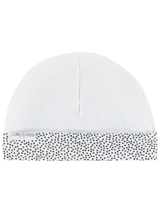 White Polka Dot Hat - Reversible Hat Noppies