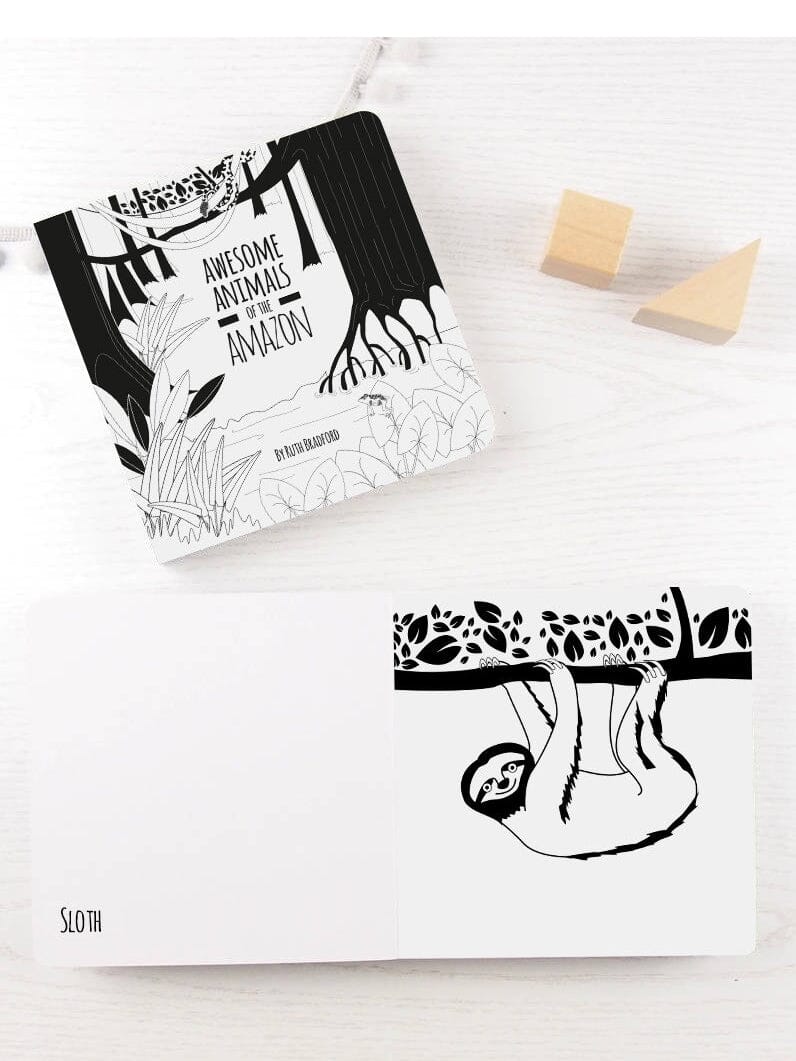 High Contrast Baby Book - Animals Of The Amazon Book The Little Black & White Book Project