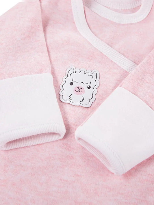 Early Baby Long Sleeved Bodysuit, Cute Alpaca Design - Pink Bodysuit / Vest EEVI