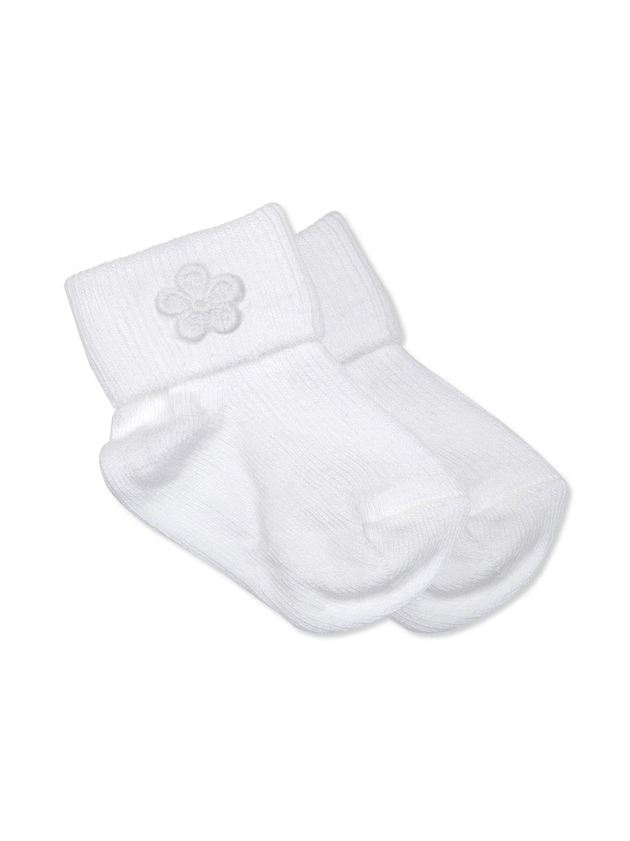 Premature Baby Socks with Daisy Motif White - Socks - Little Mouse Baby Clothing & Gifts