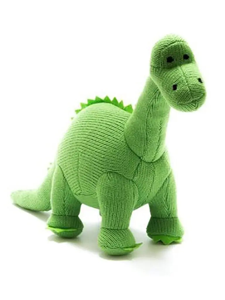 Crochet Diplodocus Rattle, Green Toy Best Years